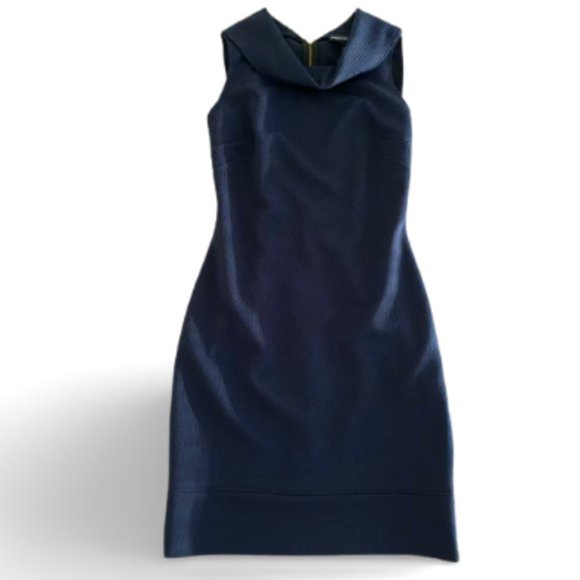 Beautiful Navy Dress with Folded Cowl Neck - Picture 1 of 10